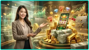 Không gian sảnh nổ hũ 79king sang trọng với hệ thống máy slot hiện đại